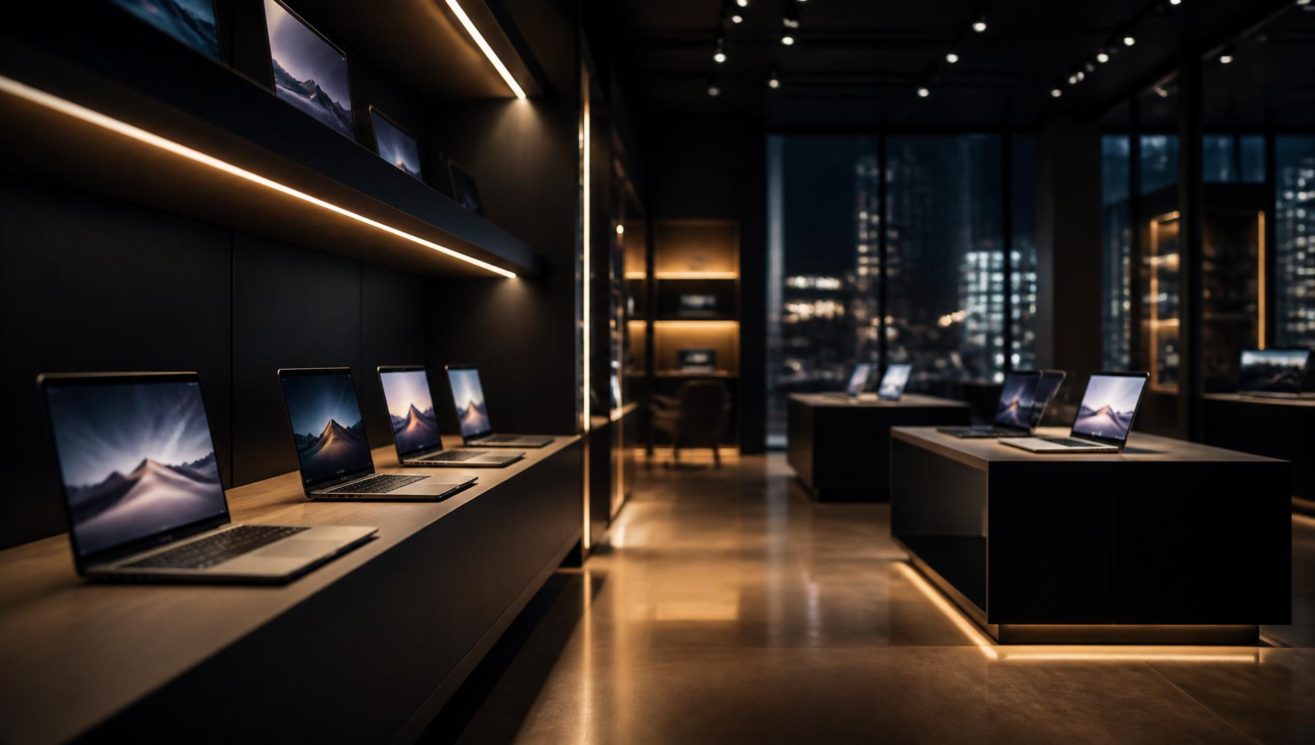 Krishna Laptop Store showroom with quality-checked laptops on display